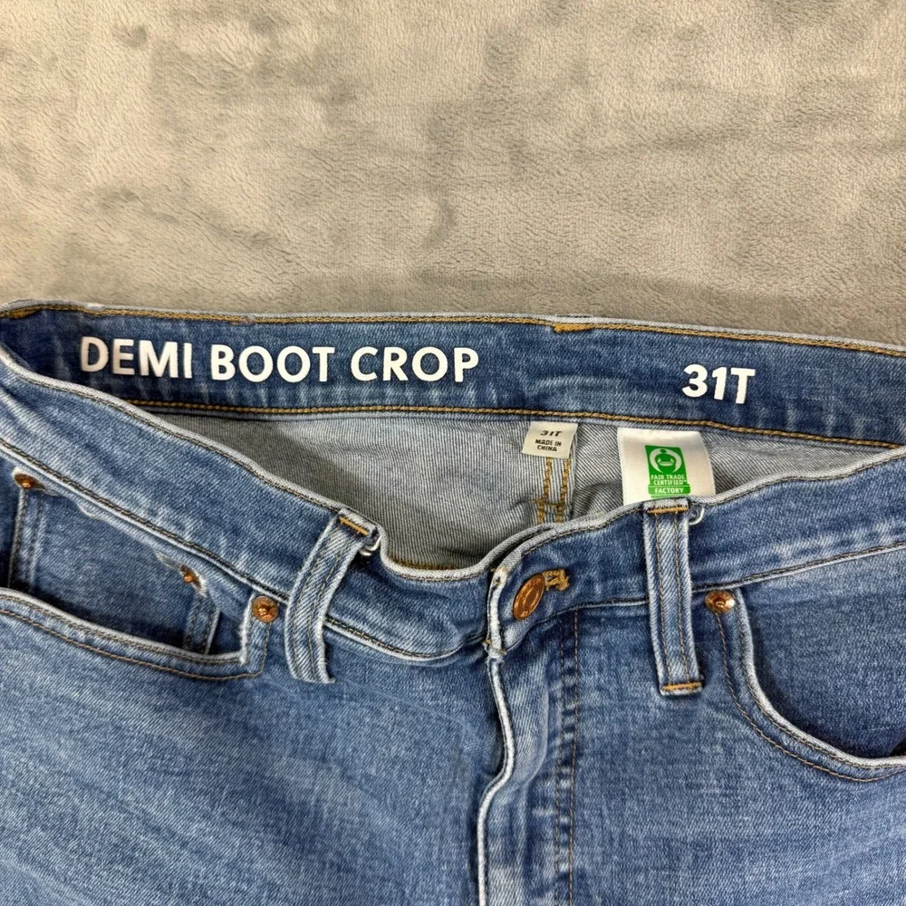 J.Crew Demi Boot‎ Crop Jeans Women's Size 31T Blue Medium Wash High Rise Denim